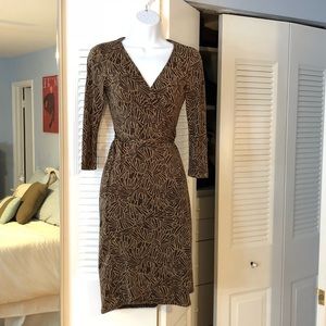 BCBGMaxAzria Brown Patterned Dress